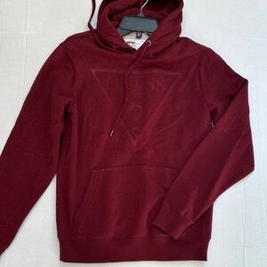 New GUESS Men's Deep Red Hoodie SZ XS